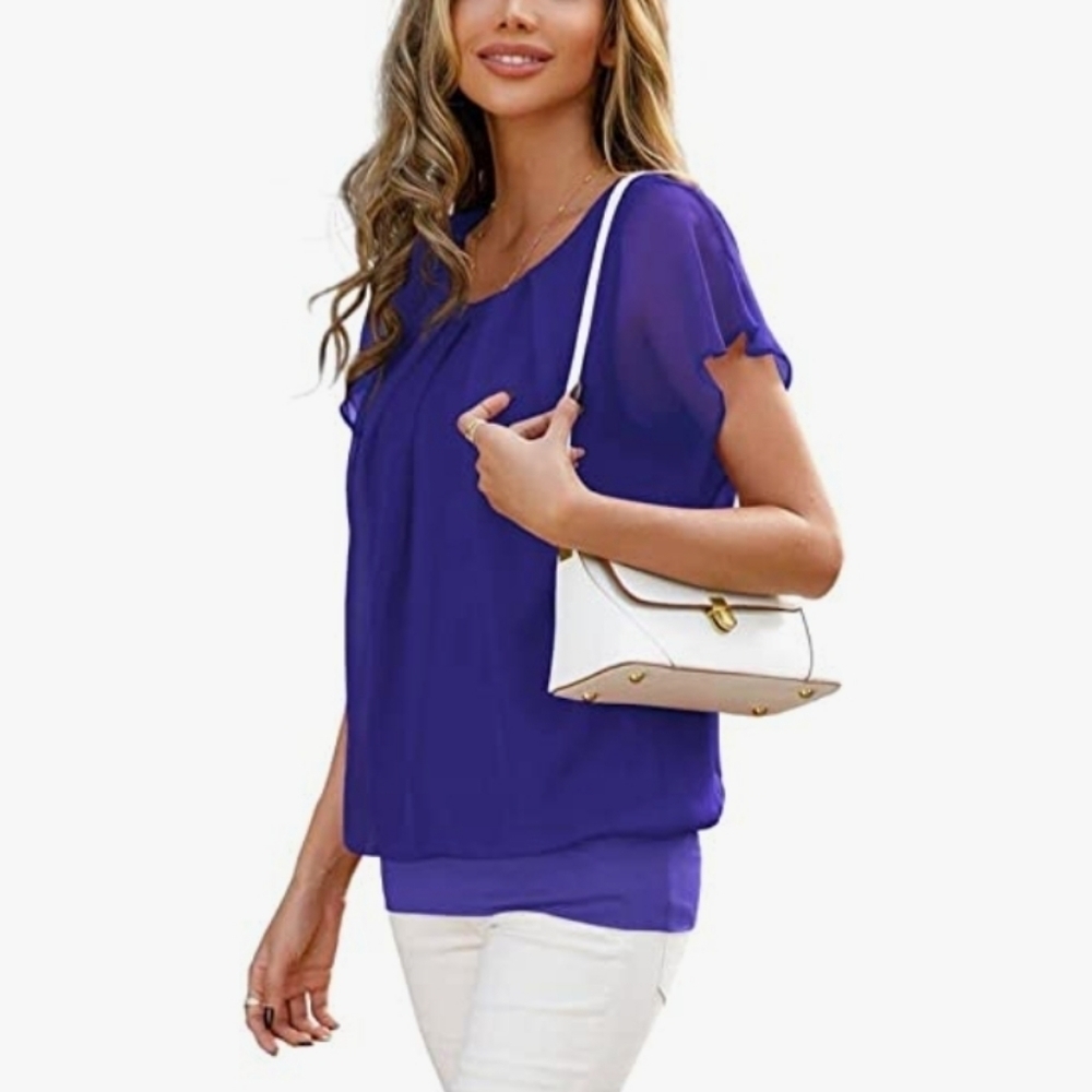 Deep blue sheer lined top 2XL